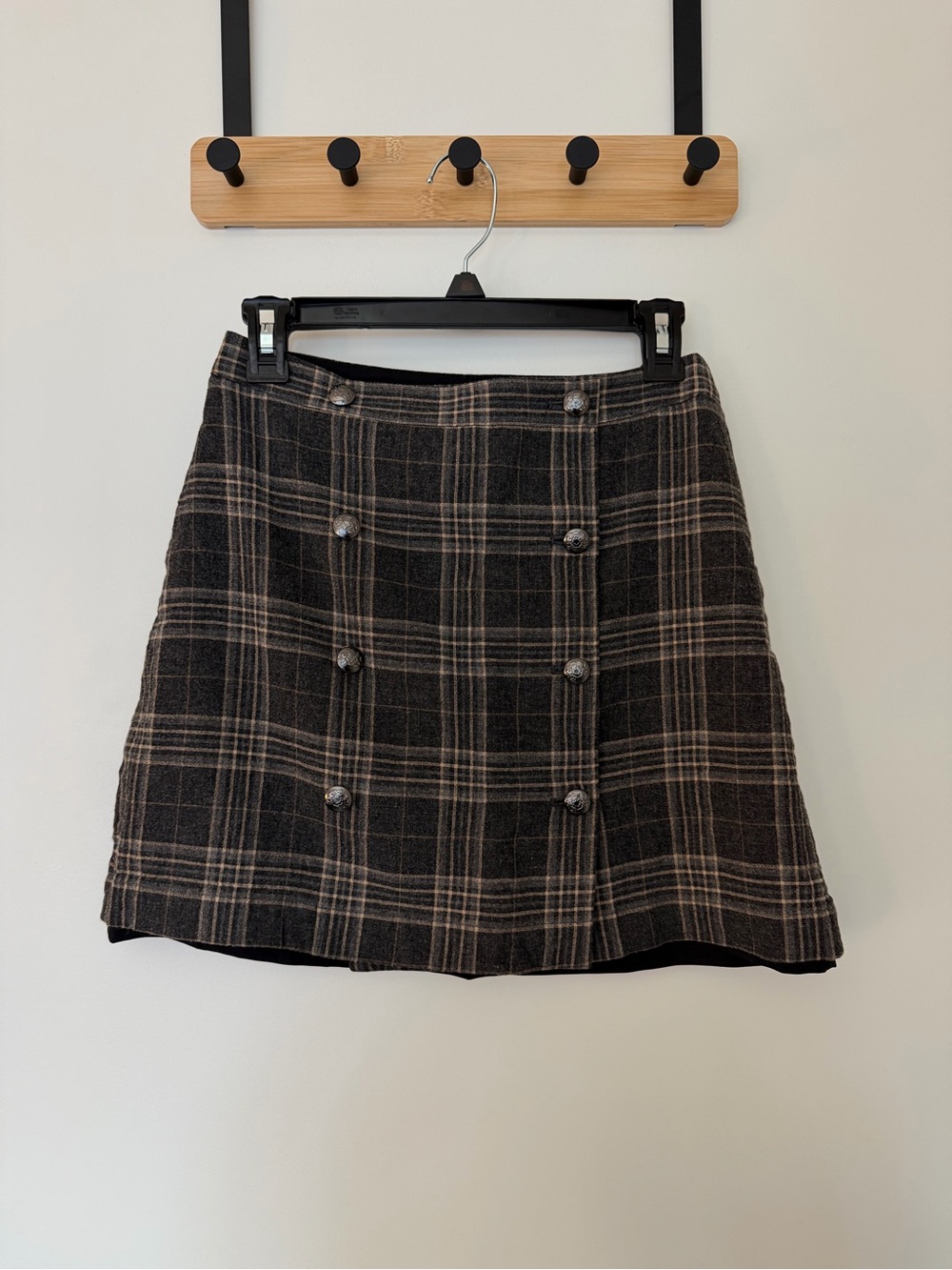 Banana Republic Plaid Mini Skirt in Brown and Tan